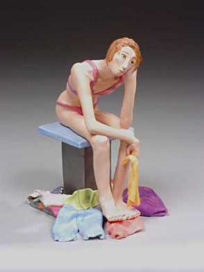 Anorexic Girl in Locker Room by Gillian Gussack